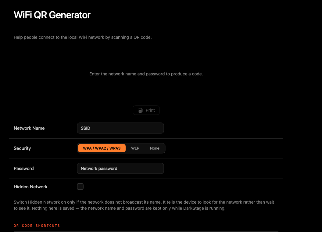 WiFi QR Generator